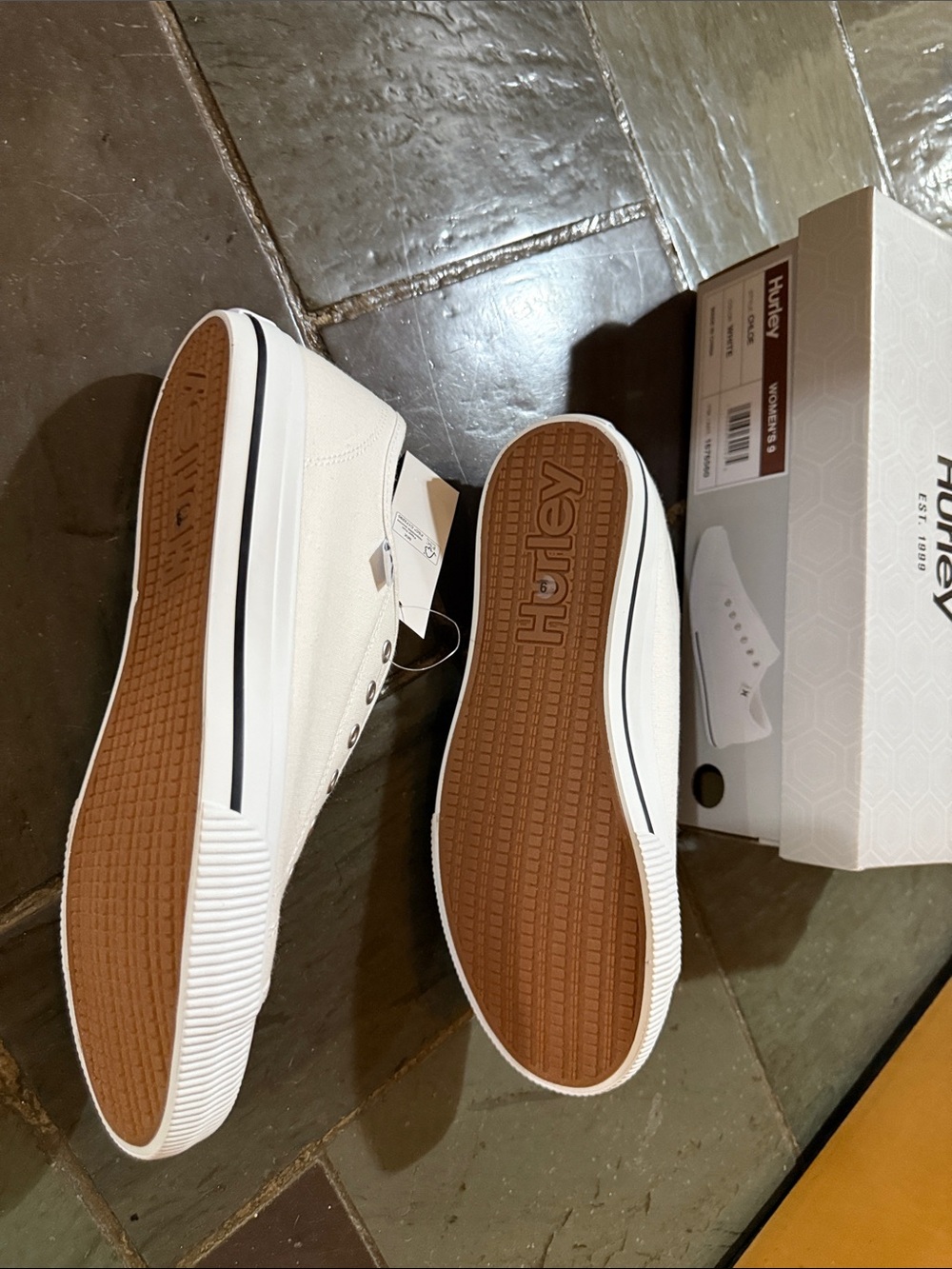 Hurley White Canvas Slip-On Sneakers - Picture 5 of 5